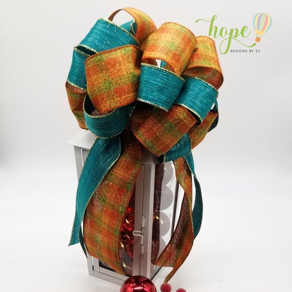 Decorative Fall Bow for Wreath, Centerpiece, Lantern, Gift. Handmade. - Picture 1 of 2